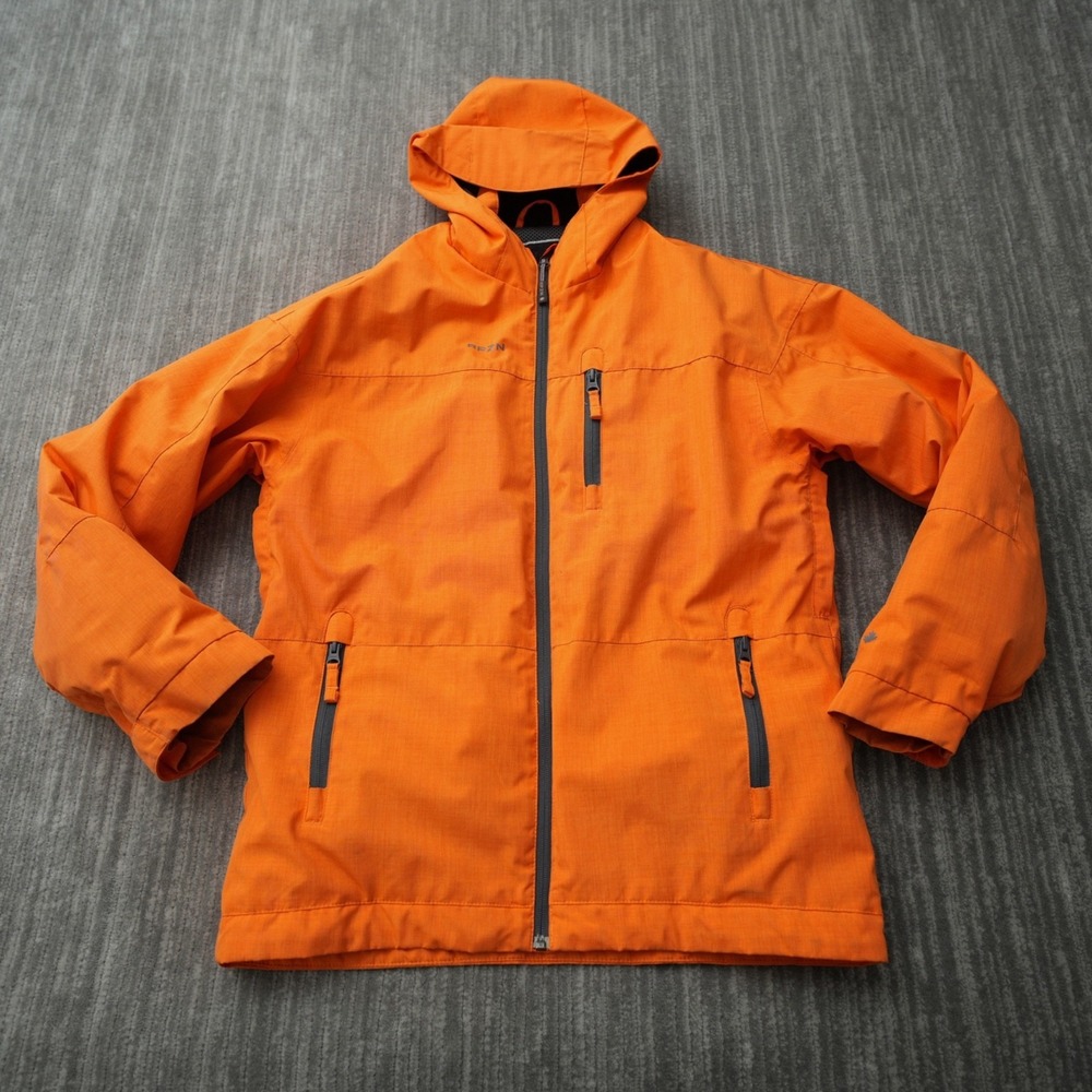 RPZN Jacket Youth Hooded Outdoor Waterproof Logo Snowboard Ski Orange Pockets XL